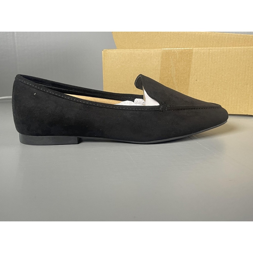 Journee Collection Tullie Shoes Womens Size 7 Black Faux Suede Loafers Flats